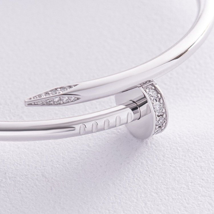 Жесткий браслет "Гвоздь" с бриллиантами (белое золото) 522061121 - 10 Жесткий браслет "Гвоздь" с бриллиантами (белое золото) 522061121 от ювелирного магазина Оникс - 10