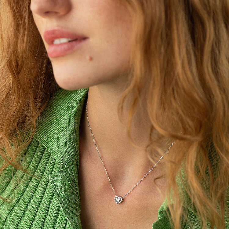 Золотое колье "Сердечко" с бриллиантами 735751121 от ювелирного магазина Оникс - 5