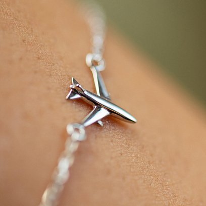 Золотой браслет "Самолетик" б04188 №5