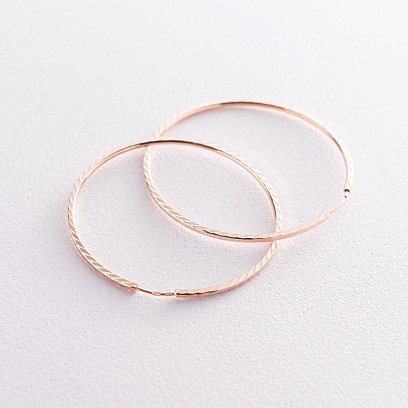 Серьги - кольца в красном золоте (4.4 см) с01880