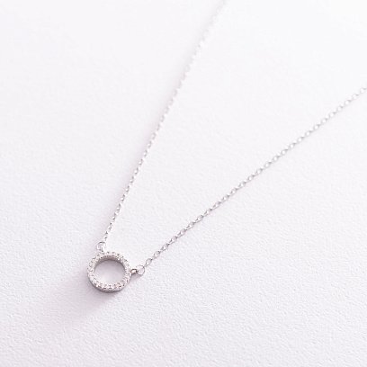 Серебряное колье "Круговорот" с фианитами 1102 №8