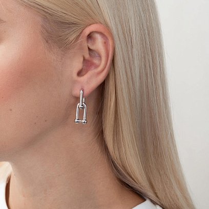 Серебряные серьги "Фантазия" 1285 №8