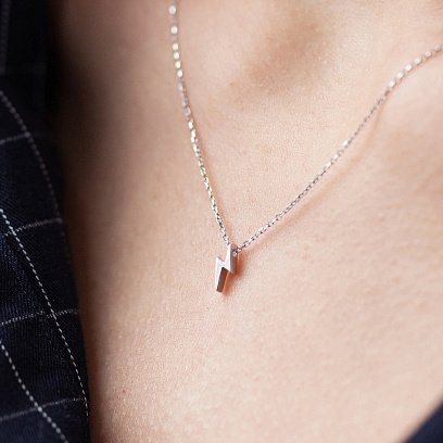 Кольє "Блискавка" у білому золоті кол02287 №2