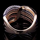 Золотое кольцо женское с фианитами к03246 от ювелирного магазина Оникс - 3