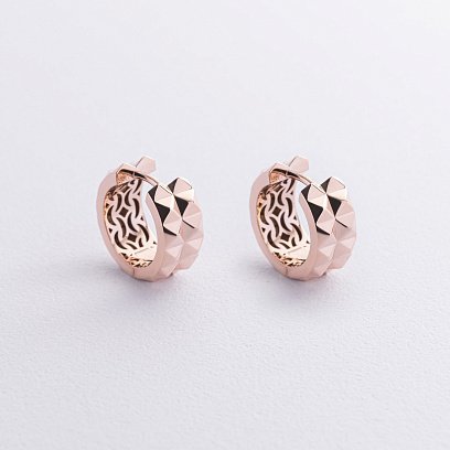 Сережки - кільця "Monika" в червоному золоті с09007