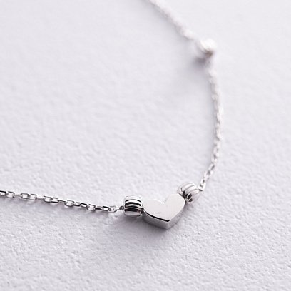 Браслет "Сердечко" у білому золоті б05085 №3