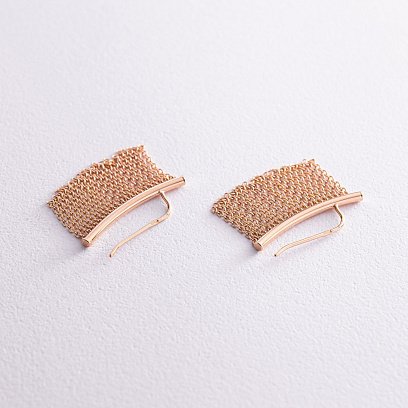 Золотые серьги - клаймберы "Камилла" с цепочками с07965 №5