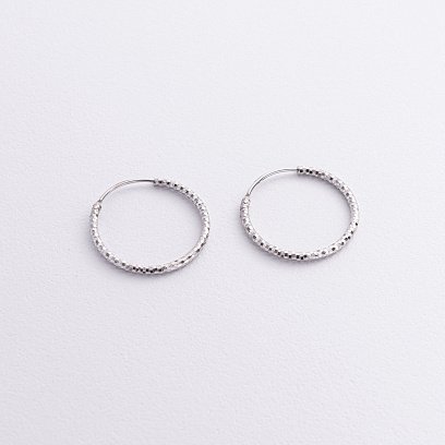 Сережки - кільця у сріблі (2.4 см) 122960 №3