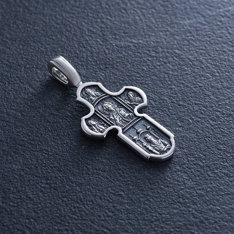 Срібний православний хрест (чорніння) 131117 від ювелірного магазину Онікс