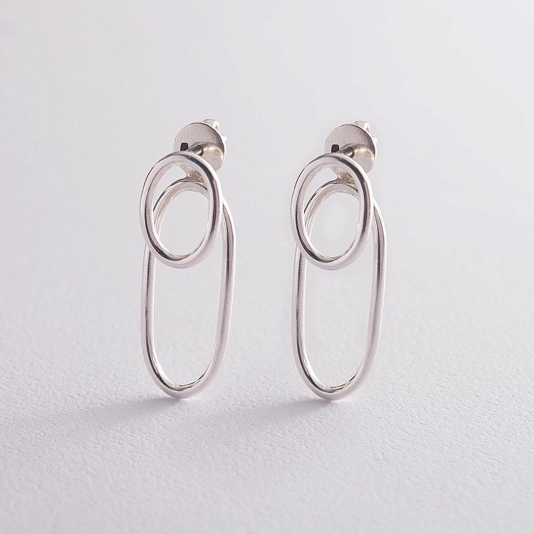 Срібні сережки - пусети "Таємничість" 122646 від ювелірного магазину Онікс - 2