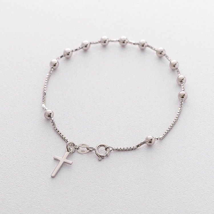Серебряный браслет с крестиком 141364 от ювелирного магазина Оникс - 2