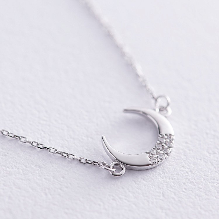 Браслет "Лунница" в белом золоте (фианиты) б05095 от ювелирного магазина Оникс - 2