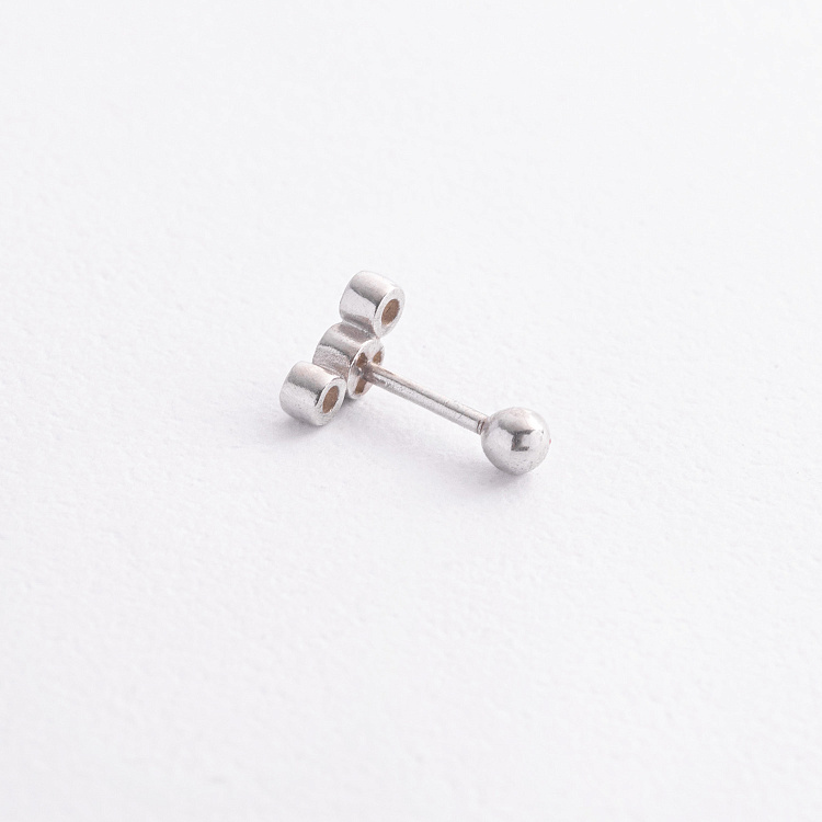 Одиночна срібна сережка в хрящ вушка (фіаніти) 40069 від ювелірного магазину Онікс - 2