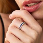Золотое кольцо с разноцветными сапфирами и бриллиантами кб0435nl от ювелирного магазина Оникс - 8