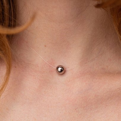 Золоте кольє Кулька на лісці кол01303 №4