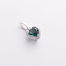 Серебряный кулон "Сердечко" (кварц, куб. цирконий) 3993р-QGR от ювелирного магазина Оникс