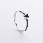 Заручальна каблучка з чорними діамантами (біле золото) 237511122 от ювелирного магазина Оникс