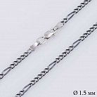 Серебряная черненая цепочка плетение Фигаро 5+1 12723ч от ювелирного магазина Оникс
