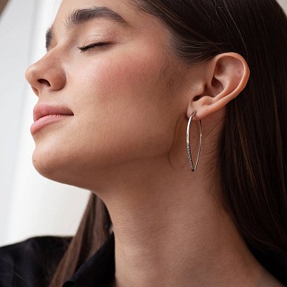 Серебряные серьги "Клео" с фианитами 4991 №3