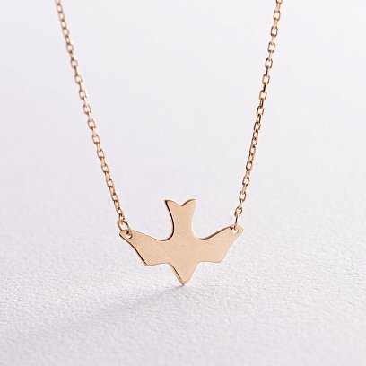 Кольє "Ластівка" у жовтому золоті кол02364 №9