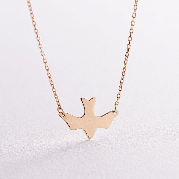 Кольє "Ластівка" у жовтому золоті кол02364 від ювелірного магазину Онікс - 9