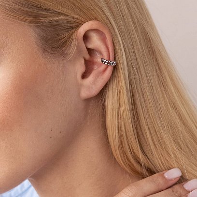 Срібна сережка - каффа "Ланцюжок" 123214 №11