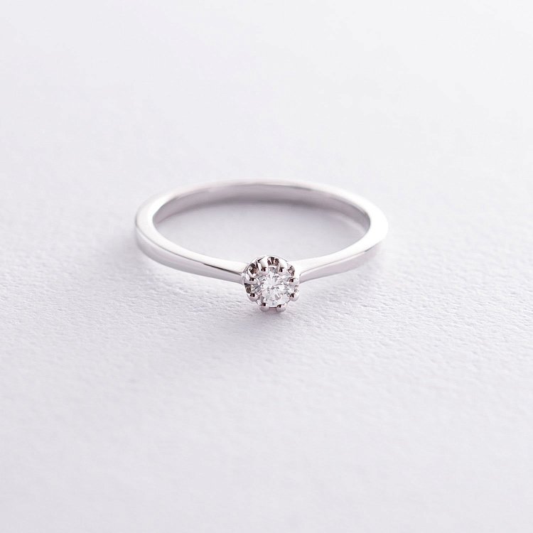 Золота заручальна каблучка з діамантом кб0163са від ювелірного магазину Онікс - 2