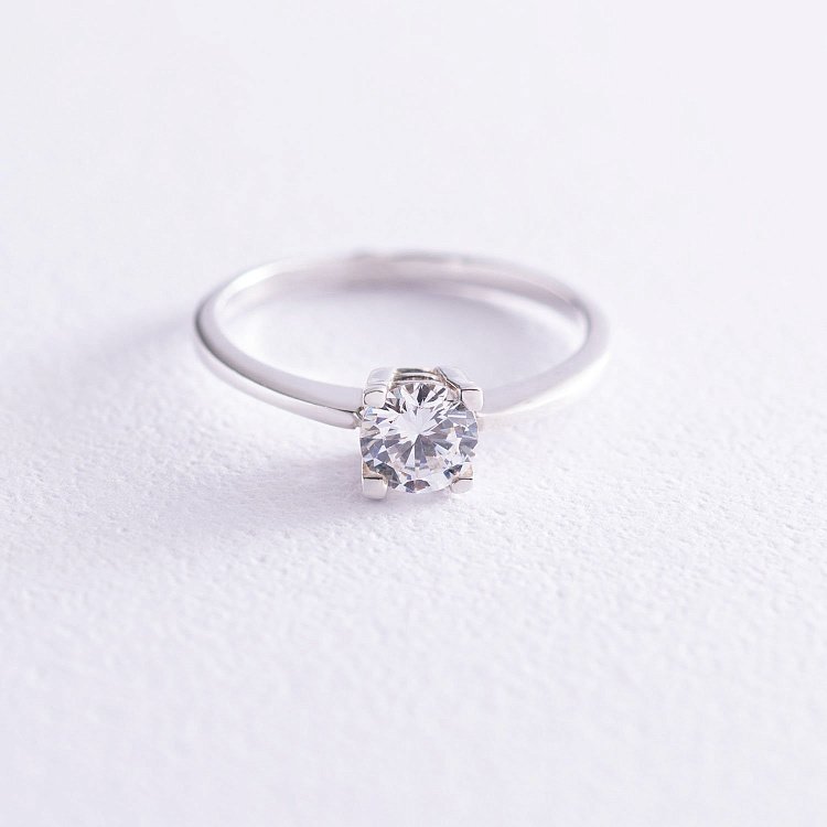 Помолвочное кольцо с фианитом 111352 от ювелирного магазина Оникс - 1