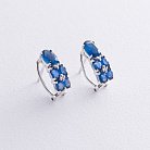 Золоті сережки з синіми сапфірами і діамантами E11172Saj от ювелирного магазина Оникс