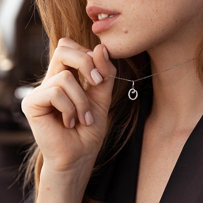 Золотая подвеска "Буква О" с бриллиантами пО №2