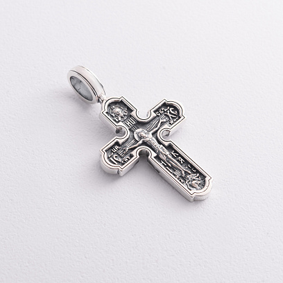 Срібний хрест "Розп'яття Ісуса Христа. Св. рівноапостольна цариця Олена. Спаси та Збережи" 1758 №3