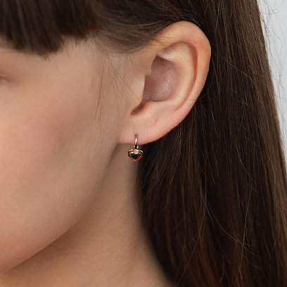 Золоті дитячі сережки "Сердечка" с05405 №3