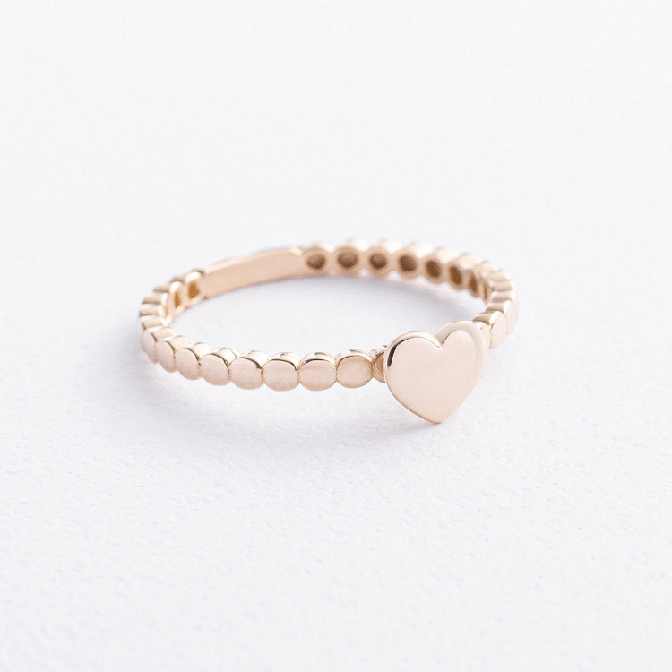 Каблучка "Серце" в жовтому золоті к08485 від ювелірного магазину Онікс