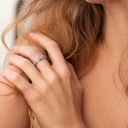 Кольцо "Rosie" с фианитами (белое золото) к08192 №4