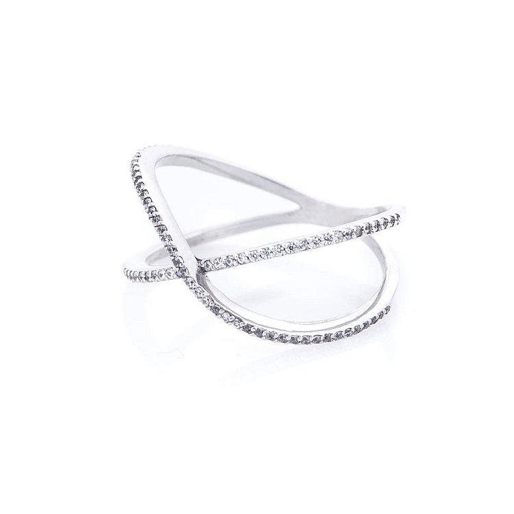 Золотое кольцо с фианитами к04598 от ювелирного магазина Оникс - 2