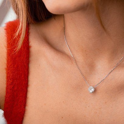 Золотое колье "Клевер" с бриллиантами колб0137mi №2