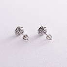 Срібні сережки - пусети "Сердечки" з синт. сапфірами та фіанітами 2477/1р-HSPH от ювелирного магазина Оникс - 2