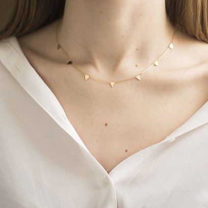 Золотое колье "Треугольники" кол01455 №5