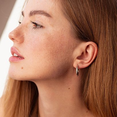 Сережки - кільця у сріблі 7206 №3