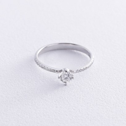 Заручальна каблучка з діамантами (біле золото) 231111121 №3