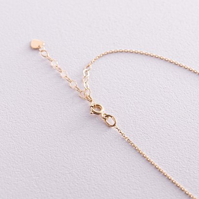 Колье в желтом золоте (зеленые и белые фианиты) кол02308 №6