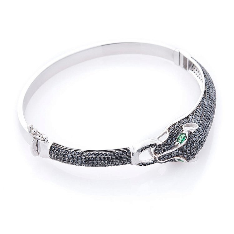 Золотой браслет "Пантера" (фианиты) б03930 от ювелирного магазина Оникс