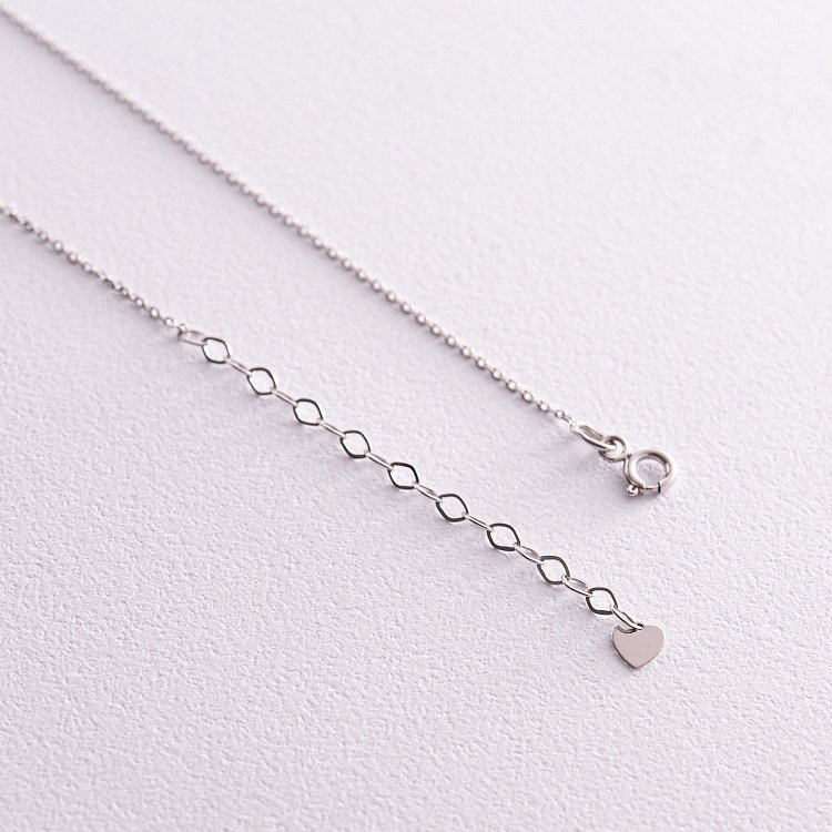 Подвійне кольє - краватка "Монетки" у білому золоті кол02283 від ювелірного магазину Онікс - 5