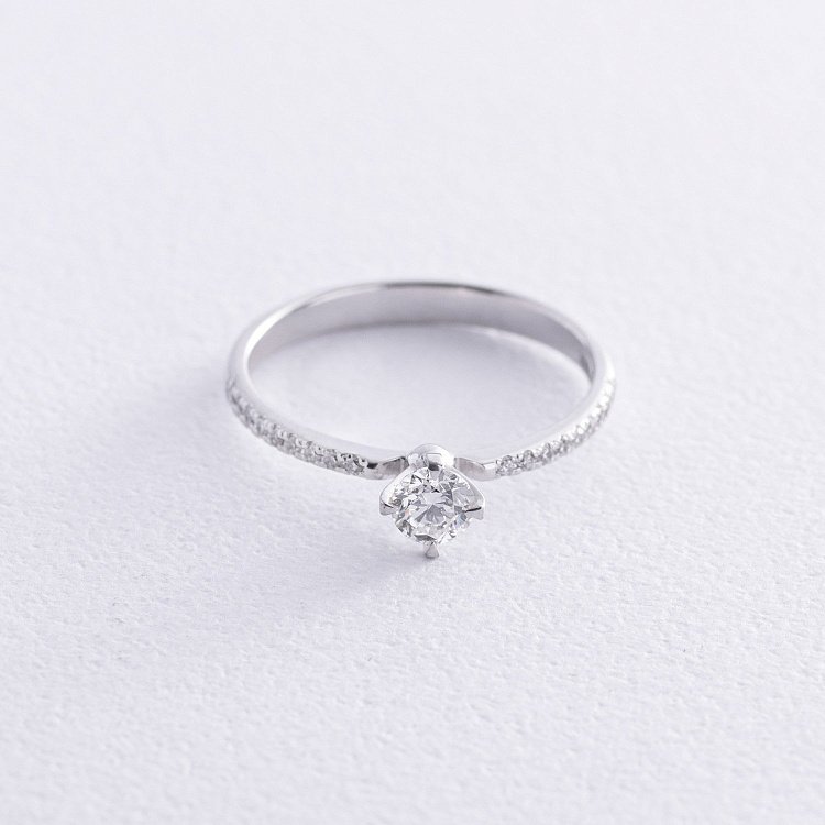 Заручальна каблучка з діамантами (біле золото) 231111121 від ювелірного магазину Онікс - 2