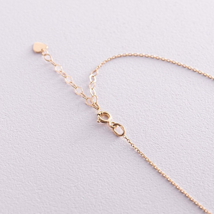 Колье в желтом золоте (зеленые и белые фианиты) кол02308 от ювелирного магазина Оникс - 5