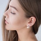 Золотые серьги с фианитами с03854 от ювелирного магазина Оникс - 6