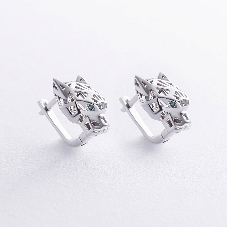 Золотые серьги "Пантеры" с08641 от ювелирного магазина Оникс