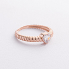 Золота каблучка "Сердечко" з фіанітом к08449 от ювелирного магазина Оникс - 1