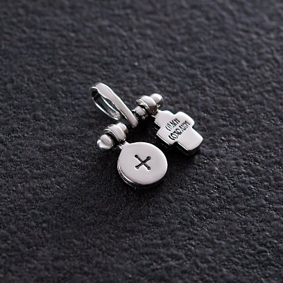 Серебряная подвеска с Божьей Матерью (чернение) 132883 №3