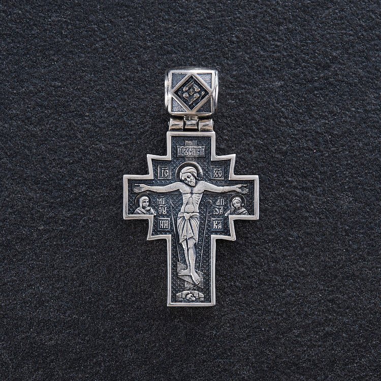 Серебряный православный крест с чернением 132488 от ювелирного магазина Оникс - 2